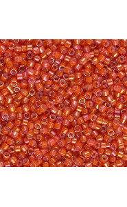 Miyuki delica Beads 11/0 - White lined flame red ab DB-1780